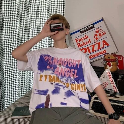 Couple models summer short-sleeved T-shirt 2019 new trend loose casual half-sleeved shirt male student bottoming shirt