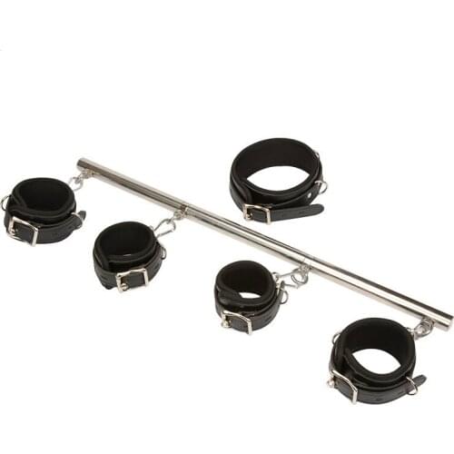 Stainless Steel Metal Collar Bdsm Women Handcuffs Ankle Cuff Bondage Restraints Fetish Leather Harness Slave Neck Collar Sex-toy