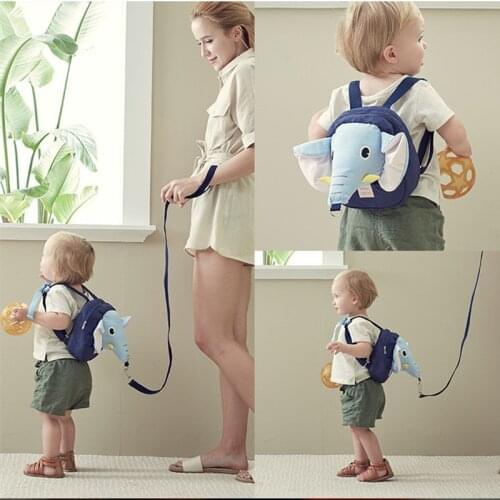 Cute baby elephant safety strap backpack toddler anti-lost bag children comfortable school bag toddler anti-lost wrist link