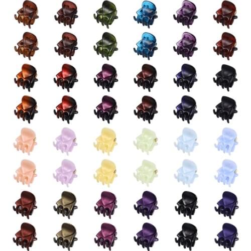 Frcolor 48 Pcs Mini Pearlescent Jaw Clips Octopus Clip Hair Clips Hair Claws Hairpins Resin Headwear Hair Accessories fo