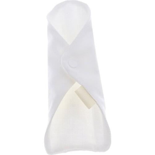 Reusable Women Menstrual Pad Sanitary Napkins Mama Cloth Panty Liner, White, 17.5 x 15.5 cm