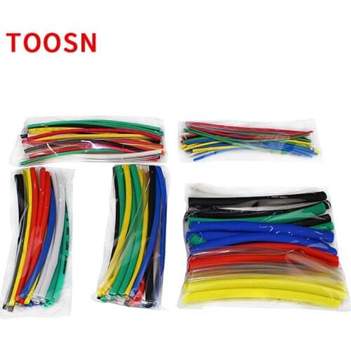 TOOSN 140pcs Electric Cable Tube Kits Heat shrink Tube tubing Wrap Sleeve Assorted 5 Sizes Mixed Color
