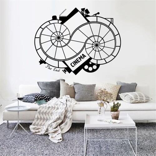Cinema Wall Decals Movie Film Filmstrip Cinematography Vinyl Waterproof Wall Stickers Living Room Bedroom Decor Accessories Z486