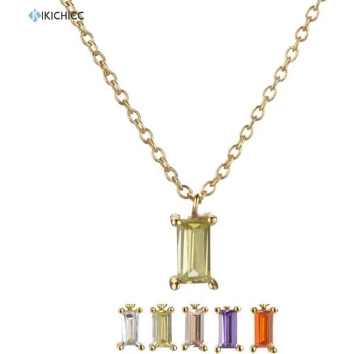 Kikichicc 925 Sterling Silver Light Green Pendant Necklace Women Statement Adustable Zircon CZ Jewelry For Party Wedding