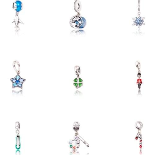 Pendant Bead Charm Authentic 925 Sterling Silver Fit Original Pandora Charms Bracelet Women Jewelry gift JF600208-216