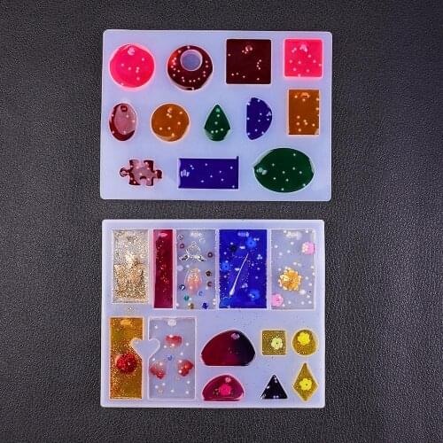 DIY Dangle Earrings Resin Mold Handmade Liquid Silicone Mold UV Epoxy Moulds for Jewelry Making Tools DIY Geometric Pendant