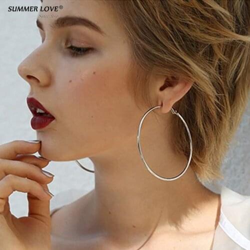 Stainless Steel Hoop Earrings for Women 10mm 80mm Small Big Circle Loop Creole Earring Jewelry Boucle D'oreille