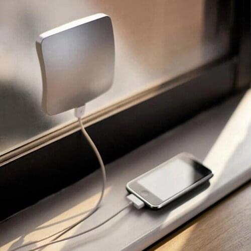 Solar Power Bank 1800/2600/5200mAh Solar USB Charger Car Window Round Sucker Style Phone Charger Portable External battery