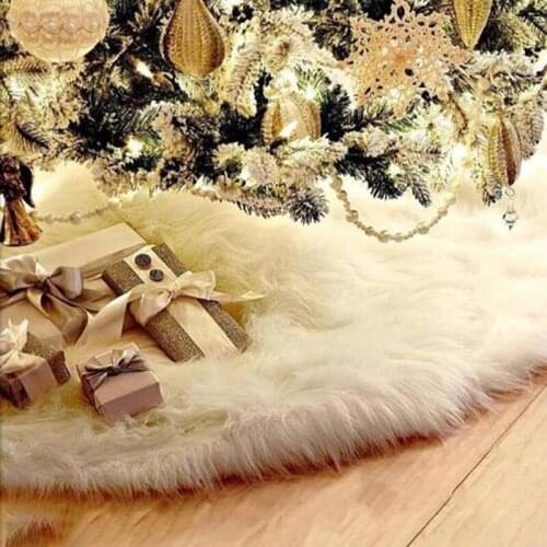 Soft White Plush Tree Skirt Tree Skirt Thick Exquisite Small Fresh Tree Skirts Christmas Tree Accessories