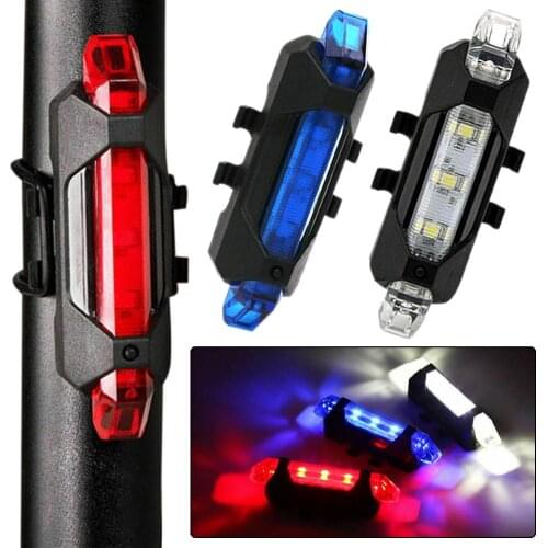 MTB Bicycle USB Rechargeable Bike Tail Light Safety Cycling Warning Rear Lamp LED Warning Cycling Portable Rear Tail Light Lamp