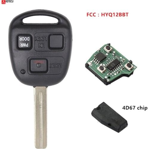 Keyecu Replacement Remote key Fob 3 Button for Lexus RX350 2007-2009 RX400h 2006-2008 RX330 2004-2006 with 4D67 Chip