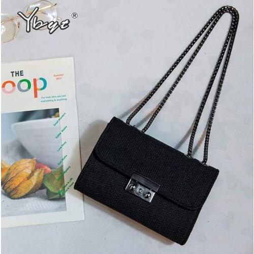 YBYT Winter Fashion Canvas Women Flap Bag High Quality Women Designer Handbags Purses Chain Ladies Shoulder Crossbody Bag