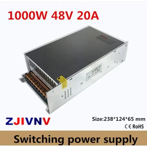 1000W Switching Power Supply 48v 20A input 200V~240V or 100v~130VAC For LED Strip light cnc cctv s-1000-48