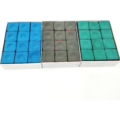 12pcs/lot Billiards Pool chalks blue/green/red/yellow/orange/grey/black 7colors optional snooker chalks Billiard accessories