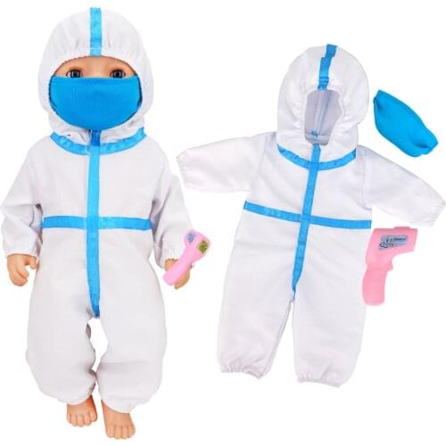 16-18 Inch Doll Clothes Medical Protective Uniform+Operation Accessories fit 43cm Newborn Baby Zapf Doll, American Dolls Clothes