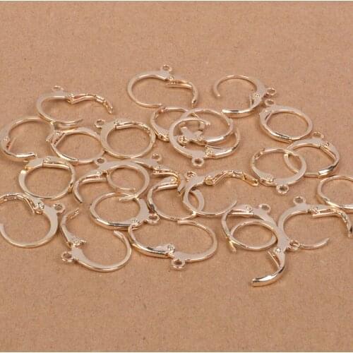 14x12mm 20pcs High Quality Rose Gold Colors Plated Brass French Earring Hooks Wire Settings Base Whole Sale