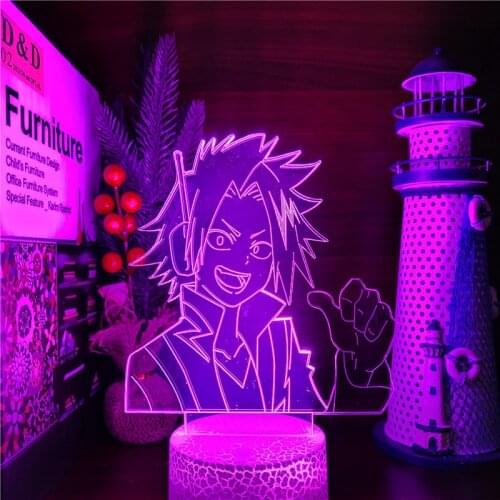 Boku No Hero Academia 3D Night Light Denki Kaminari LED Lamp My Hero Academia Lampara Led Neon Anime Figure Manga Lighting Lampe