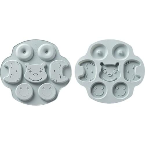7 Cells Cartoon Bear KT Cat Silicone Cake Molds For Cake Decoration DIY Biscuit Jelly Fondant Chocolate Candle Molds