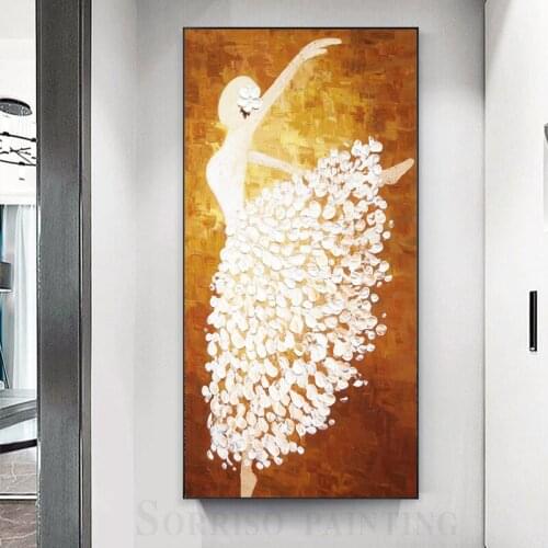 Abstract Dancing Girl Vertical Hallway Oil Canvas Painting Wall Art Posters And Prints Pictures Living Room Home Corridor Decor