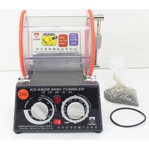 KT6808 Capacity 3kg Jewelry Drum Polishing Machine Rotary Tumbler Tumbling Machine Mini Cleaning Jewelry Finishing Tools