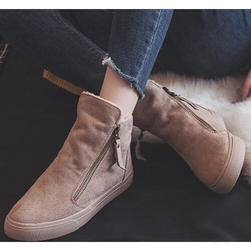 2020 Ankle Boots Women Winter Snow Boots Fashion Zip ladies Boots Warm Plush Shoes Female