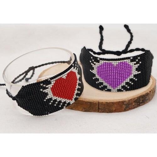 Rttooas Love Miyuki Bead Bracelet Womens Bohemian Autumn And Winter New Heart Shaped Trend Handmade Jewelry Braided Bracelet