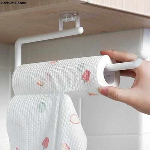 Kitchen Paper Roll Holder Towel Hanger Rack Bar Cabinet Rag Hanging Holder Shelf Toilet Paper Holders