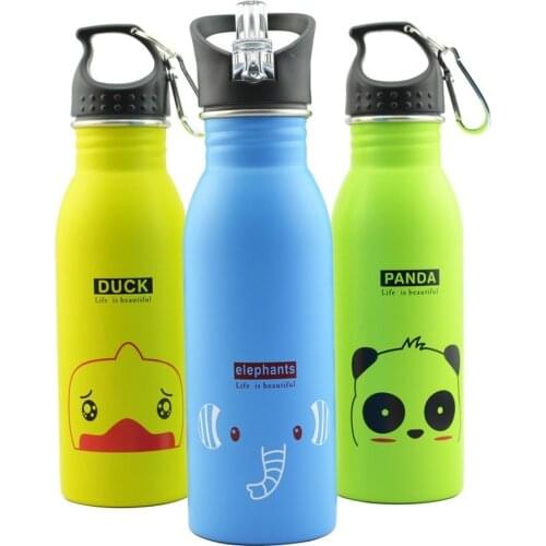 500ML Childrens Stainless Steel Sports Water Bottles Portable Outdoor Cycling Camping Bicycle Bike Kettle Kid Cups