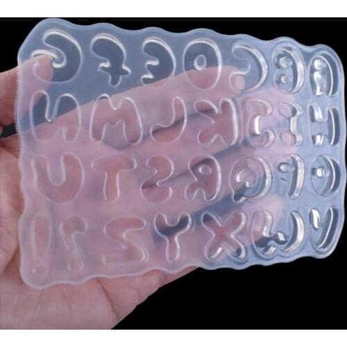 Cartoon Letters Epoxy Resin Casting Mold Alphabet Keychain Pendant Alphabet UV Resin Silicone Mold Jewelry Making Tools