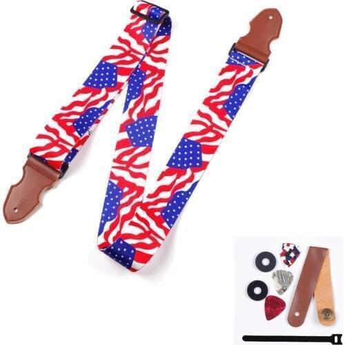 Guitar Strap Polyester Electric Guitar Acoustic Guitar Folk Guitarra Bass Strap Pick Bandage Non-slip Pad Ribbon Accessories