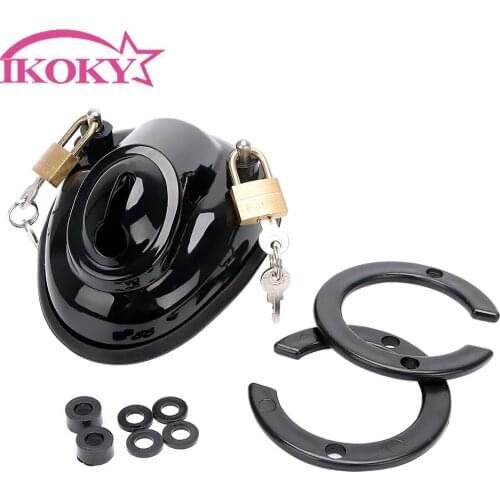 IKOKY Penis Ring Lock Male Chastity Device Cock Cages Chastity Belt Lock Chastity Adults Products Erotic Toys