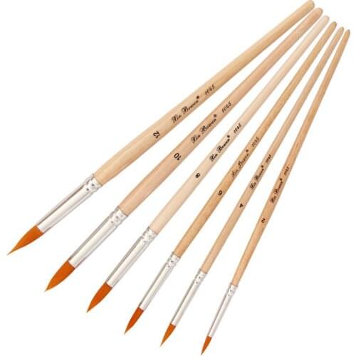 6Pcs Watercolor Brush Nylon Hair Brush Artist Round Point Tip Watercolor Painting Gouache Set Arts and Crafts -30
