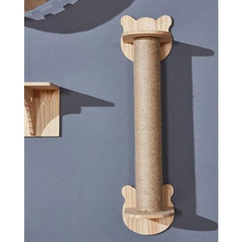 Scratching Post Solid Wooden Wall-Mounted Toy Pet Tree Scratcher Post Scratching Climbing Tree Cat Toy High Cat Jumping Toys