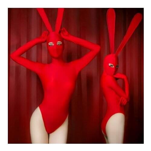 2020 Jazz Dance Costumes Bar DS Clothes New Nightclub DJ Female Singer Gogo Collar Dancing Costume Sexy Bunny Party Outfit