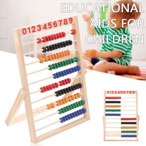 Colorful Wooden Abacus Math Toy Kids Children Number Counting Toy Early Educational Calculating Beads Gift Toys