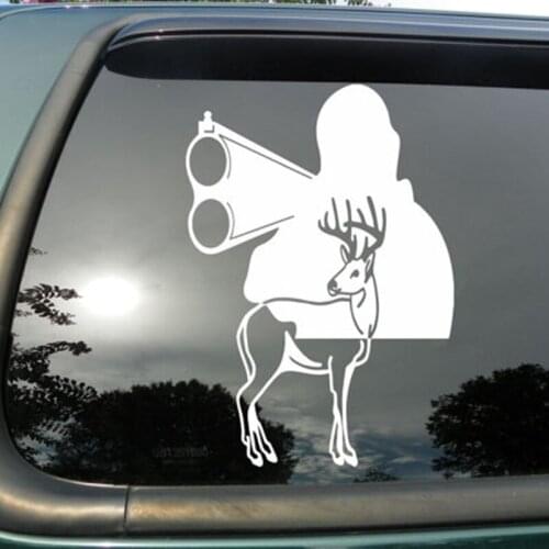 Hot Cool Shotguns and the elk vinyl car window decal/sticker for car or truck 4" x 6"