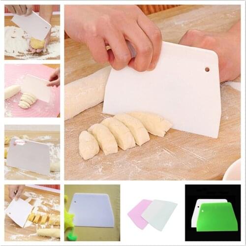 1pcs Sale Cream Smooth Cake Trapezoid Spatula Baking Pastry Tools Dough Scraper Kitchen Butter Knife Dough Cutter High Quality