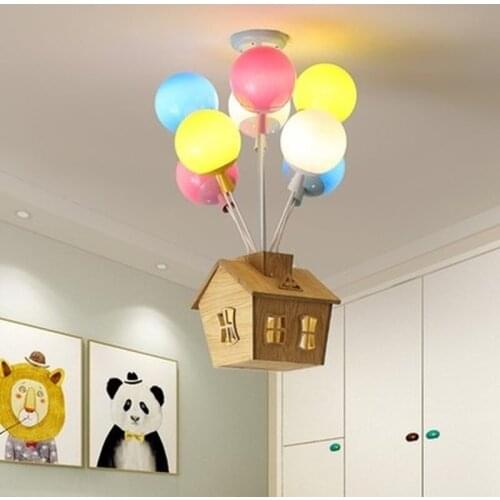 Cartoon creative color hot-air balloon pendant lamp Boy Girl Bedroom children room lamp modern LED house pendant lamp