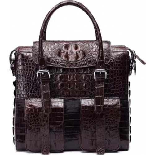 Fanzunxing crocodile skin bag men handbag genuine crocodile leather business crossbody bag single-shoulder bag men briefcase bag