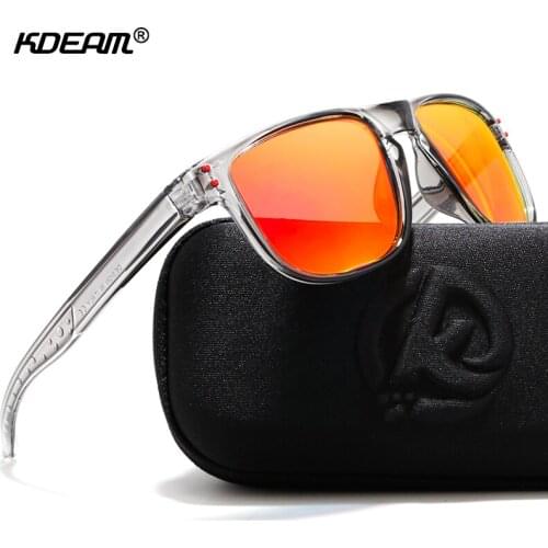 KDEAM Durable Lightweight Polarized Sunglasses All-fit Size Sun Glasses Men Coating Lens Minimize Glare Hard Case included