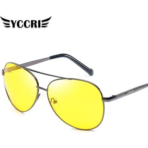 New Metal Frame Glasses Drivers Anti-Glare Night Vision Goggles Unisex Classic Fashion Driver Glasses Yellow Lenses Sunglasses