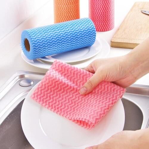 2020 Disposable Non-woven Fabric Kitchen Cleaning Towel Duster Cloth Tableware Dish Washing Rag Kitchen Towel Household Tools
