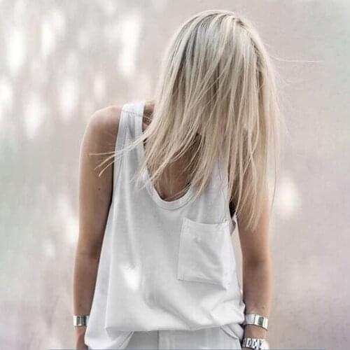 2021 Autumn New Solid Color Vest T-Shirt Women Street U-Neck All-Match Cotton Bottoming Top