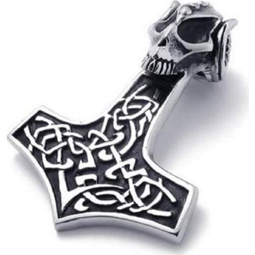 Titanium steel skull pendant sautoir personality Fashion tripterygium wilfordii hammer pendant