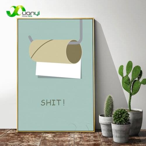Nordic Canvas Painting Modern Minimalism Cool Letter Wall Art Painting Canvas Poster Prints Wall Pictures Bathroom Home Decor