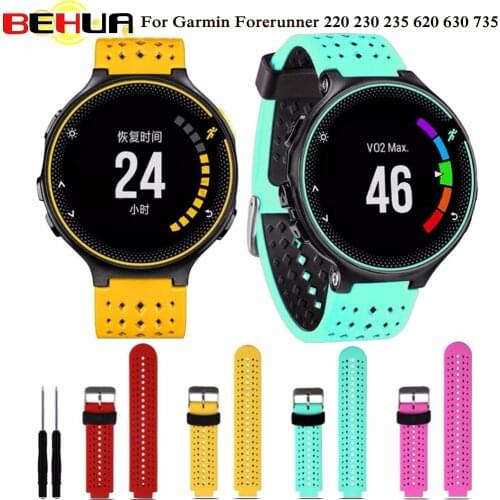 Soft Silicone Replacement Wrist Watch Band Strap for Garmin Forerunner 220 230 235 620 630 735 universal smart Accessories Strap