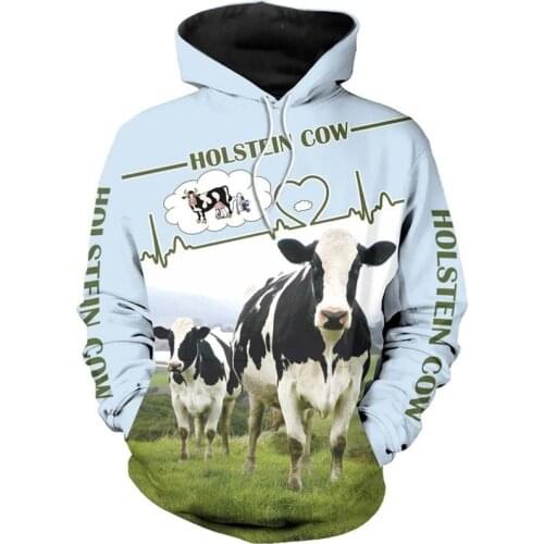Animal Holstein Cow 3D Printed hoodies Men Harajuku Fashion Hooded Sweatshirt Autumn Unisex hoodie sudadera hombre DLL279