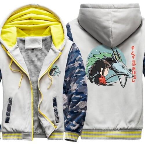 Japanese Anime Keep Warm Raglan Thicken Jackets For Mens Hip Hop Long Sleeve Mans Coats And Hooded Casual Harajuku Tracksuits