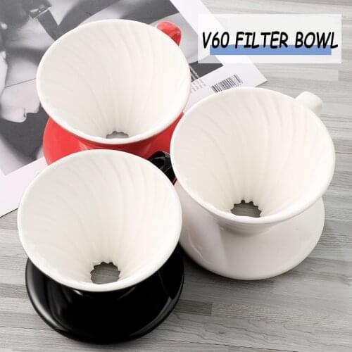 V60 Coffee Filter Cup Ceramic Drip Cup Coffee Filter Cup Hand-made Coffee Cup Spiral Filter Cup Drip Pot for 1-4 People