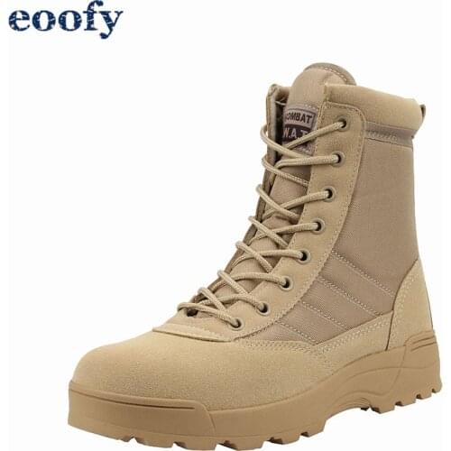 Desert Military Boots Mens Hilking Training Shoes Army Breathable Combat Ankle Boots Female